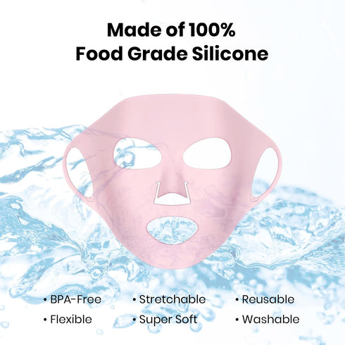 Lindo Silimask Reusable Anti-Wrinkle Silicone Face Mask Holder for Sheet Masks, 2 Pack with Travel Pouch Included