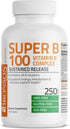 Bronson Super B 100 Vitamin B Complex - Sustained Release, Supports Energy Metabolism & Nervous System, 250 Tablets