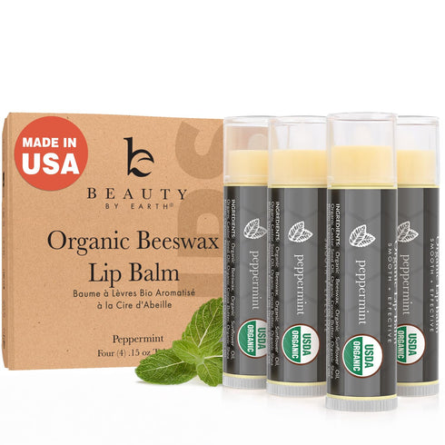 USDA Organic Peppermint Lip Balm, USA Made with Natural Ingredients, Chapstick for Dry Lips, Hydrating Gifts