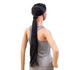 SWACC Women Clip in Hair Extensions – Long Straight/Curly Wavy Ponytail Synthetic Hair Piece (1B#-Off Black)
