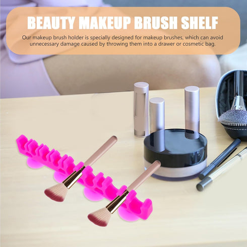 1Pcs Silicone Make up Brush Holder Cosmetic Brush Drying Rack Silicone Makeup Brush Storage Rack Bursh Display Stand with Suction Cup for Bursh and Pen by Beavorty