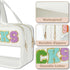 Snack Bags for Travel, Varsity Letter Pouch, Clear Toiletry Bag, Preppy Cosmetic Bag for Women, PU Leather