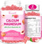 2 Pack Calcium Magnesium Zinc Gummies with Vitamin D3 & B12, Sugar Free, Vegan Peach Flavor Calcium Supplements for