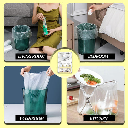 4 Gallon Small Trash Bags, 220 Count, Clear Waste Basket Trash Bags for Bathroom Kitchen Bedroom