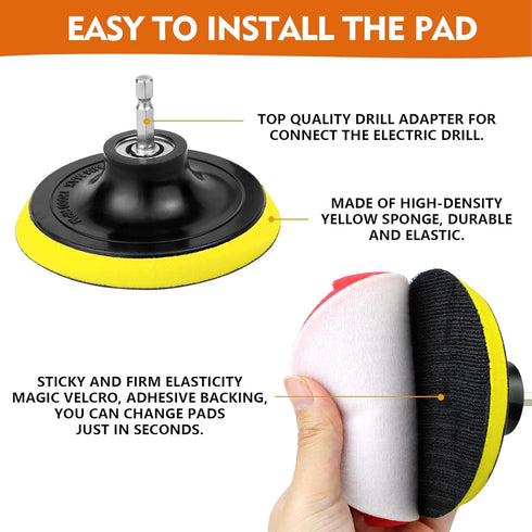 Drill Brush Attachments 20 PCS Scrub Pads & Sponge Power Scrubber Brush with Extend Long Rod for All Purpose Cleaning