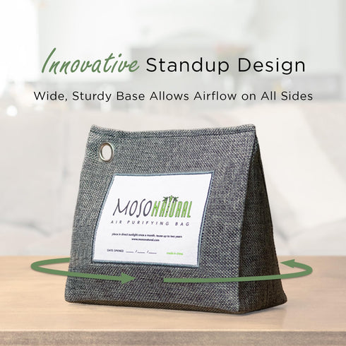 Moso Natural Air Purifying Bag, Large 600g (21oz), Bamboo Charcoal Odor Absorber, Luxury Stand Up Design