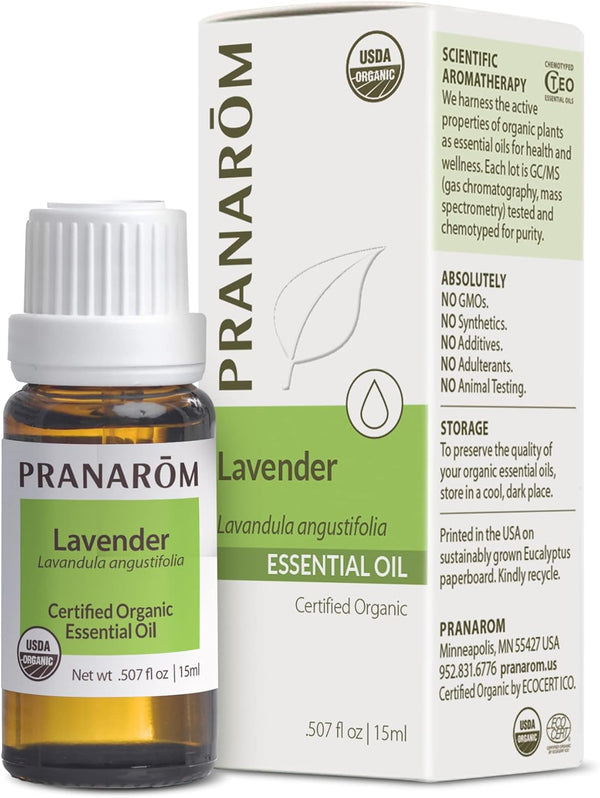 Pranarom USDA Certified Organic Lavender Essential Oil (15ml), 100% Pure Therapeutic Grade for Aromatherapy