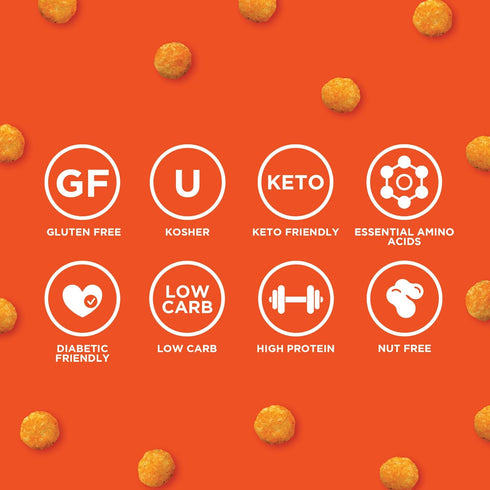 Twin Peaks Protein Puffs, Nacho Cheese, Keto Friendly, Low Carb Snack, 300g, 21g Protein