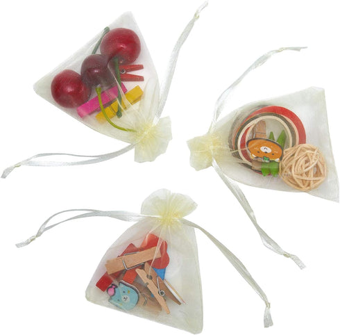 Tendwarm 100 Pcs Sheer Organza Bag, 3x4 Inch Gift Bags with Drawstring for Party Wedding Christmas Favor