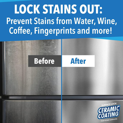 Surface Lock Home Ceramic Coating - Prevents Fingerprints on Appliances, 8 fl oz Spray for Countertops and Hard Surfaces