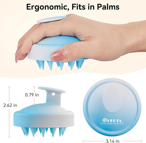 HEETA Scalp Massager Hair Growth, Exfoliating Scalp Scrubber with Soft Silicone Bristles for Dandruff Removal, Gradient
