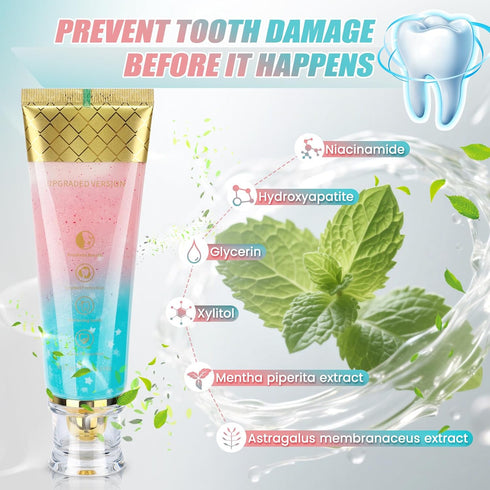 Xinlly 24 Niacinamide Whitening Toothpaste, Hydroxyapatite Toothpaste, Effectively Whitens Teeth, Protects Tooth