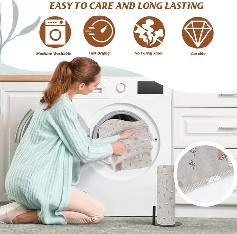 Poyday 25Pack 11.8x11.8In Paper Towels Washable Roll: Cotton Cloth Paper Towels Absorbent Soft Flannel Paperless Towels