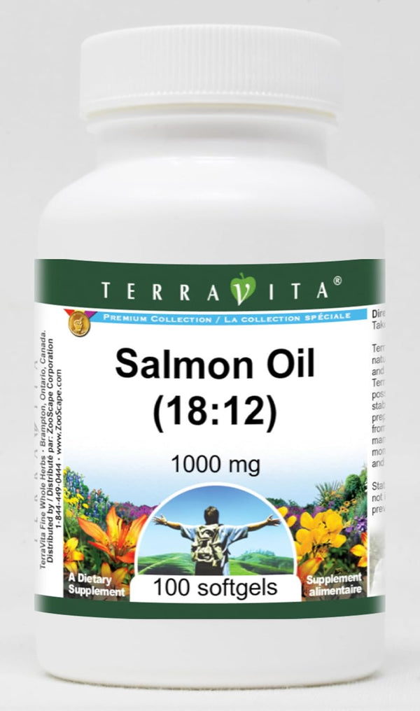 Terravita Salmon Oil (18:12) - 1000 mg (100 softgels, ZIN: 427995) - 2