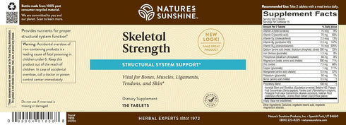 Nature's Sunshine Skeletal Strength, 150 Tablets, Bone Health Supplements with Calcium, Magnesium, Vitamin D