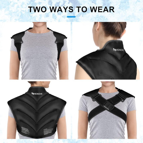 Chenove Neck and Shoulder Reusable Ice Pack for Upper Back Pain Relief, Cervical Cold Compression Therapy Wrap