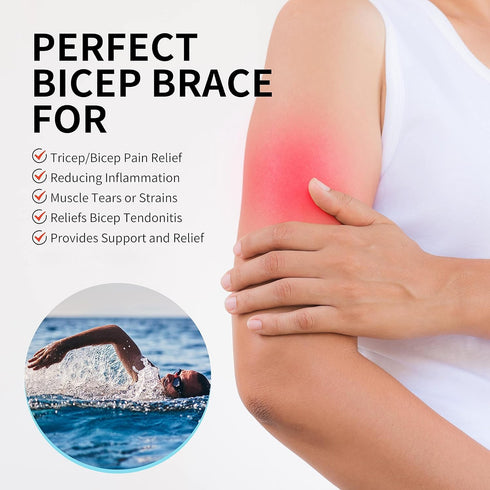 FEATOL Bicep Tendonitis Brace, Compression Sleeve Support for Upper Arm Pain Relief, Muscle Strains, Inflammation