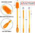 Kitchiny 12.5" Set Silicone Bottle Brush & Straw Cleaner Brush | Water Bottle Cleaner for Hydro Flasks, Tumblers