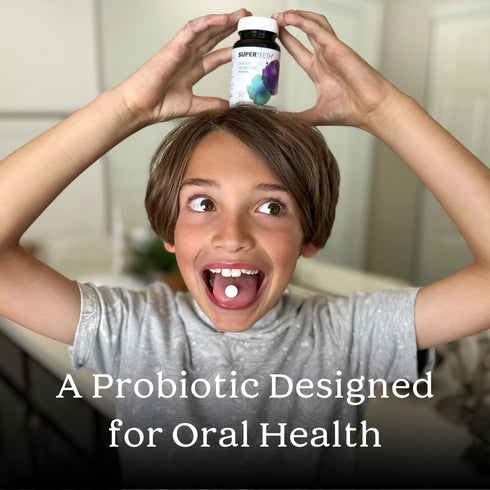 SuperTeeth Chewable Dental Probiotic for Adults & Kids | 60 Mint Flavored Tablets | Oral Health, Vegan Supplement