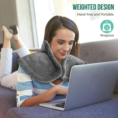Snailax Heating Pad for Back Pain Relief - FSA HSA Eligible, Electric Large Heating Pad, Grey