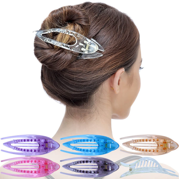 RC ROCHE ORNAMENT 6 Pcs French Concord Hair Clip, Curved Thick or Thin Hair for Women, No Slip Strong Grip Hold