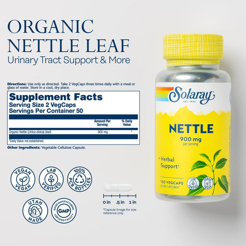 SOLARAY Nettle Leaves Supplement, 450 mg | 100 Count