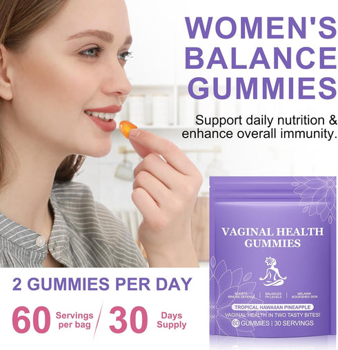 Gummies 60 Count, Gummy, Immune, Gummies Pineapple for Women PH PH Balance for Women, Probiotics Vaginal Improve