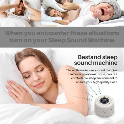Real Fan White Noise Machine Sleep Sound Machine with Smart Mode, Timer & LED Display for Better Sleep, Office Privacy