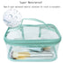 Portable Waterproof Transparent Green Toiletry Bag - Makeup Cosmetic Travel Storage Clear Bag