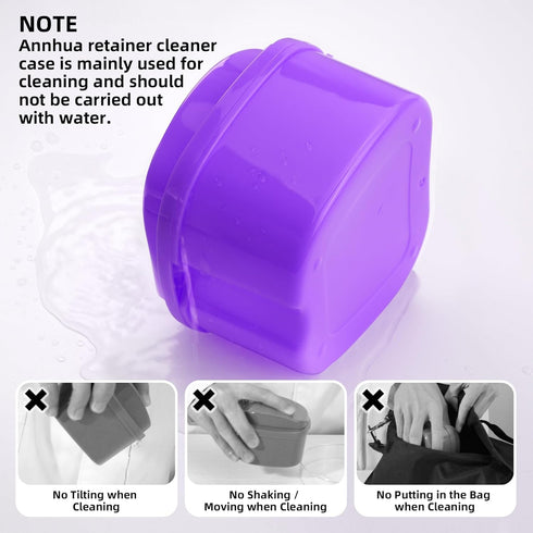 Denture Soaking Cup, Dental Retainer Case Cleaning with Strainer Basket, Orthodontic Bath Box, Mouthguard Storage