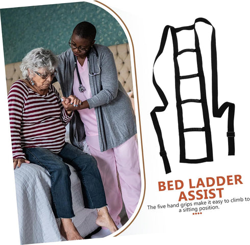 IMIKEYA Bed Ladder Assist Strap - Pull Up Support for Elderly Adults - Bed Rails for Sitting and Standing Ideal