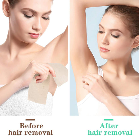 Maitys 100 Pieces Body and Facial Muslin Strips for Hair Removal, Natural Muslin Epilating Strips, 2.8 x 7.9 Inches