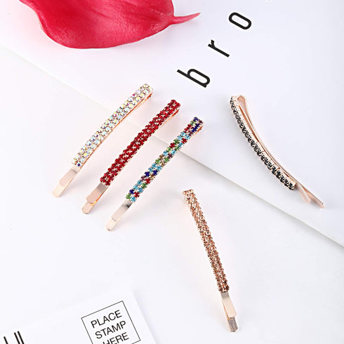 Yaomiao 16 Pieces Rhinestone Bobby Pins, Double Row Decorative Hair Clips for Women Bridal Wedding Accessories (Style A)