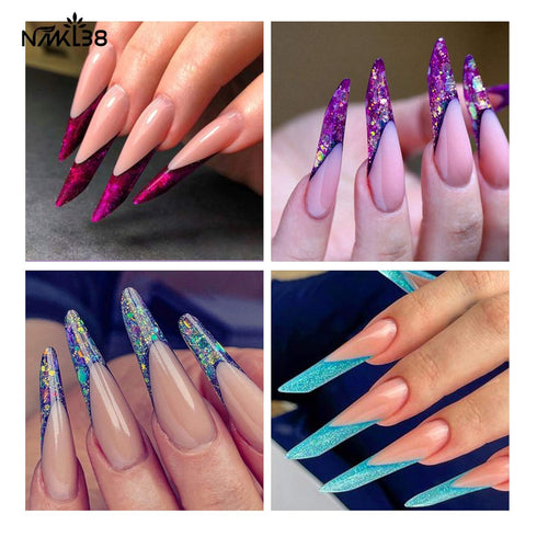 NMKL38 120Pcs Dual Forms Full Cover Nail Tips, Upper Arched Extension Mold (Mold C) for Nail Art