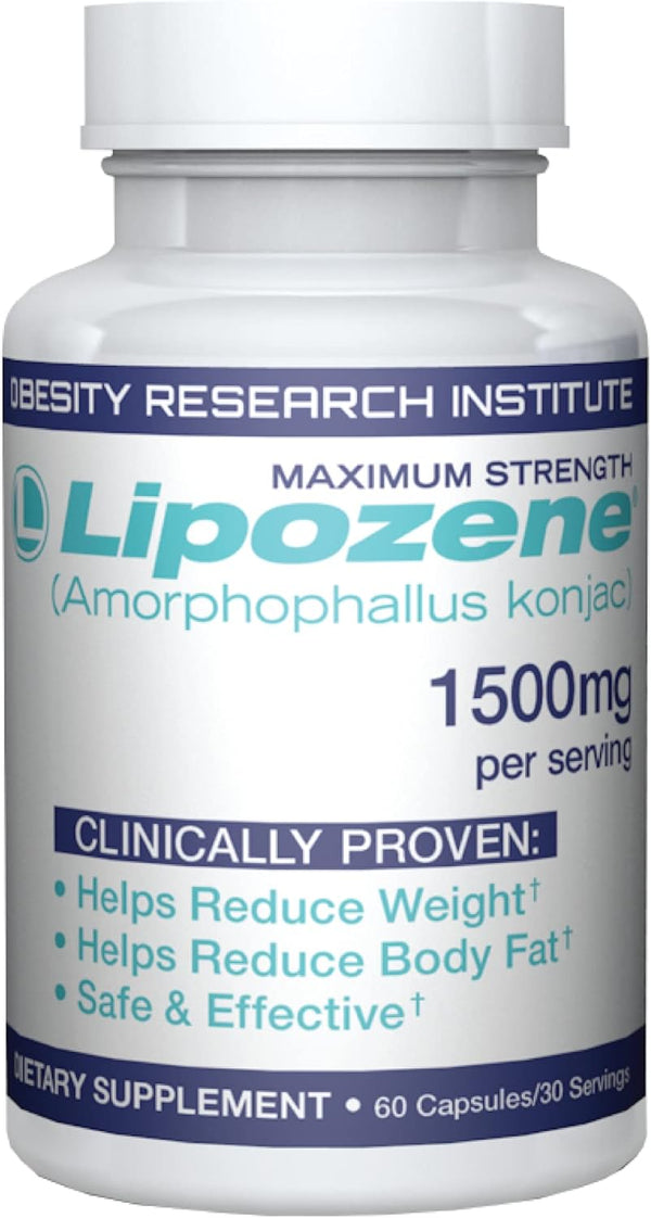 Lipozene Diet Pills - Weight Loss Supplement, Appetite Suppressant, 1 Bottle of 60 Capsules, 30 Servings, No Caffeine
