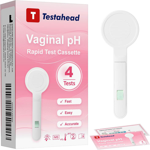 Vaginal pH Test Strips, Feminine Health Vaginal pH Test Strips Kits for Bacterial Vaginitis, Trichomonas Vaginitis, Individual Aluminum Foil Wrapped (4-Packs)