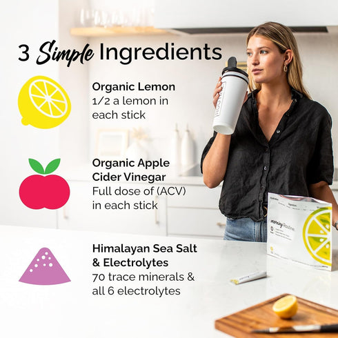 Packets 3rd-Party 5 Routine Morning Daily Hydration | Electrolyte Powder with Lemon, Apple Cider Vinegar & Sea Salt