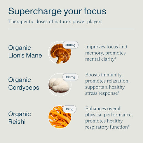 FOCL Lions Mane Mushroom Gummies - Vegan Supplement for Brain Function, Focus, Memory, Energy, Immune Boost