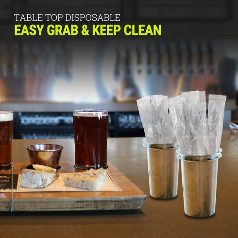 2X Heavy Duty Clear Plastic Spoons, Individually Wrapped 100 Count, Perfect for Catering and Parties
