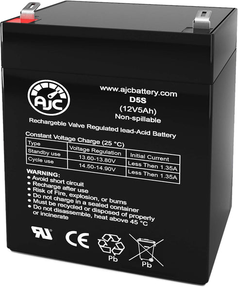 AJC Battery Compatible with Liebert PST5-500MT120 12V 5Ah UPS Battery