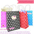 Small Polka Dot Gift Bags, Black Kraft Paper Bags with Handles for Party Favors, 12 PCS