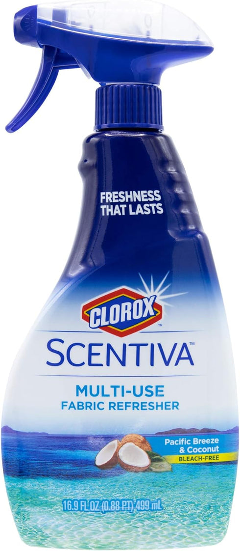 Clorox Scentiva Multi-Use Fabric Refresher Spray | 16.9 Ounces Fabric Freshener for Closets, Upholstery, Curtains,