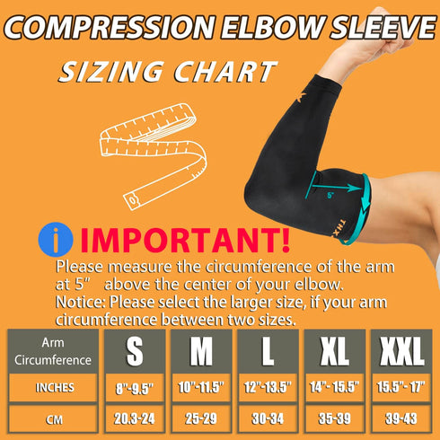 THX4COPPER Elbow Compression Sleeve (2 Pieces) - Copper Infused Support for Workouts, Sports, Arthritis, Tendonitis