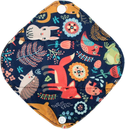 5 XS Panty Liners and 1 Wet Bag, Reusable Washable Cloth Menstrual Pads (Deers, XS Panty Liners)