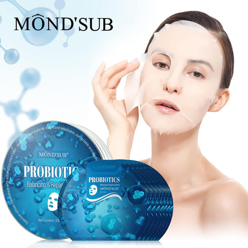 MOND'SUB Fruit Facial Mask | Probiotics Balancing Repairing Mask 7 Sheets for All Sensitive Skin Types