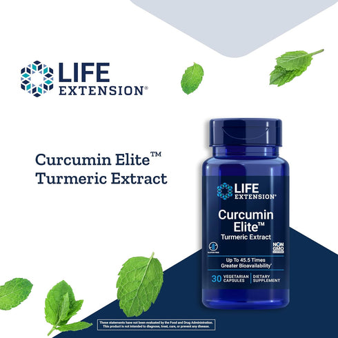 Life Extension Curcumin Elite Turmeric Extract - 270x Better Absorption, Gluten Free, Non-GMO, 30 Vegetarian Capsules