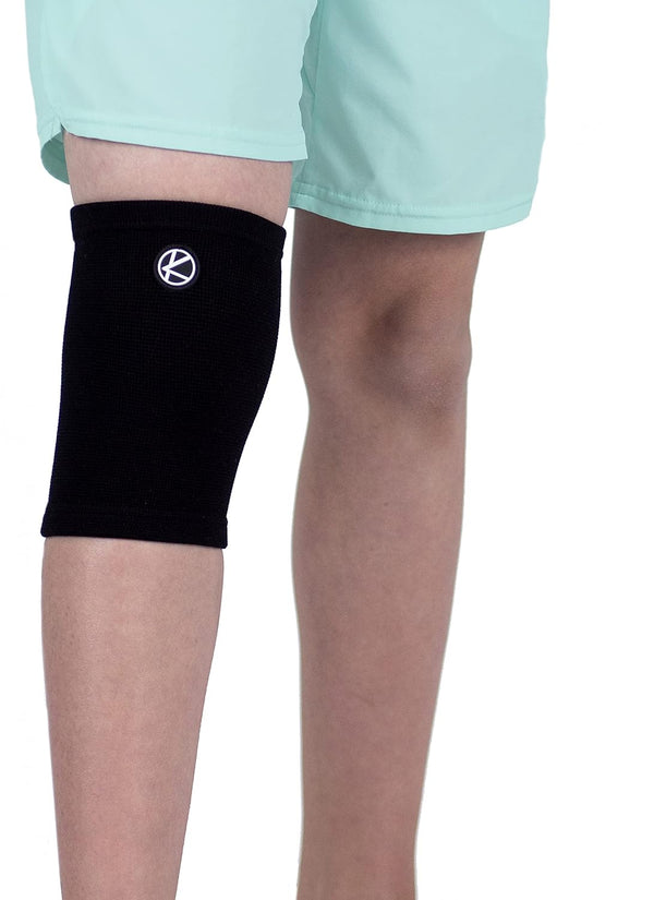 KARM Kids Knee Brace Sleeve - Youth Compression Sleeve for Pain, Sports, Football, Basketball, Recovery (Black)