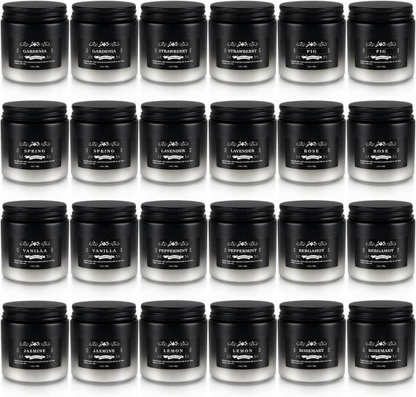 Scented Candle Set 24 Pack, Black&White, Candle for Home Scented, Odor Eliminating,