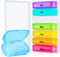 ZIKEE 7 Packs Extra Large Pill Organizer, Portable 7 Day Pill Box for Pocket, Weekly Pill Case with Dual-Protection