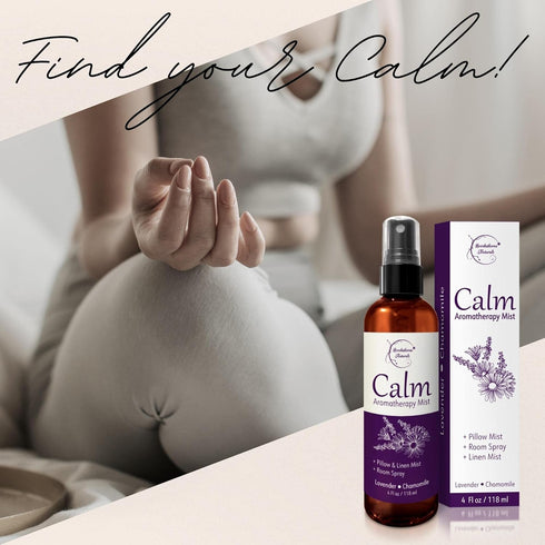 Calm Aromatherapy Spray with Lavender & Chamomile Essential Oil, Natural Sleep Spray for Relaxation & Sleep